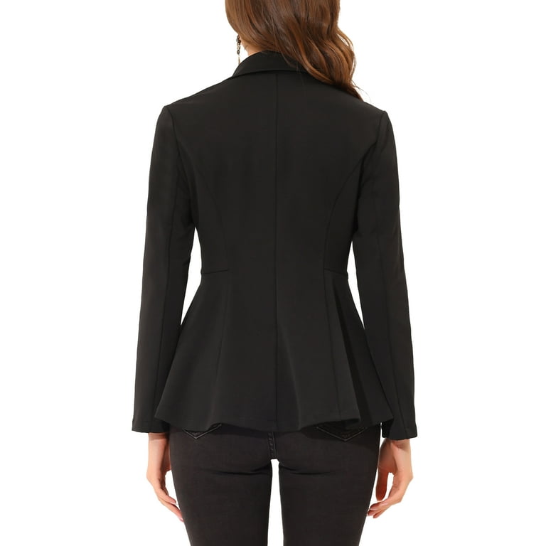 Black peplum coat sale