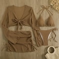 thumbnail image 3 of Erwazi Women's 4 Piece Drawstring Bikini Swimsuit Set Cover Up Skirt&Top Beach Summer Bathing Suit, 3 of 3