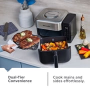 PowerXL 6.3 Quart AirMax Air Fryer Oven with Four Presets and Compact Two-Tier Design, 450F Maximum Temperature, No Preheat Needed