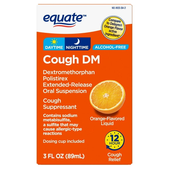 Equate 12 Hour Cough Relief DM, Orange, 3 fl oz