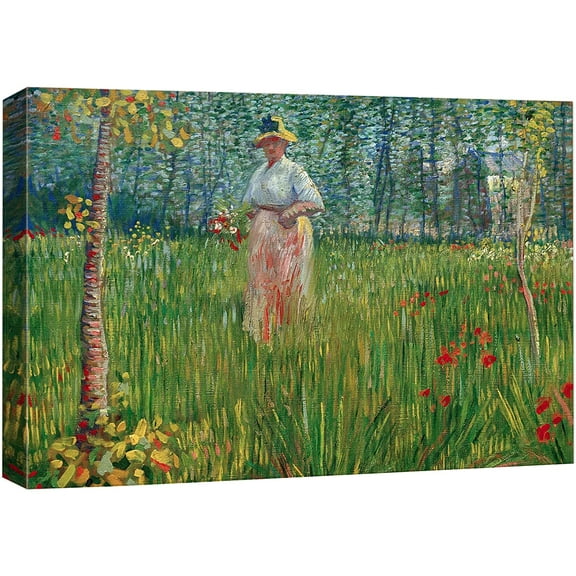 wall26 Canvas Print Wall Art Woman Flower Garden, Vincent Van Gogh Nature Wilderness Illustrations Fine Art Rustic Zen Landscape Scenic Vintage Colorful for Living Room, Bedroom, Office - 24"x36