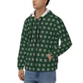 thumbnail image 3 of Honeii Green Buffalo Plaid Merry Christmas Print Hoodies for Men, Pullover & Full Zip, Breathable Zip up Hoodie, Sweatshirt-XX-Large, 3 of 5