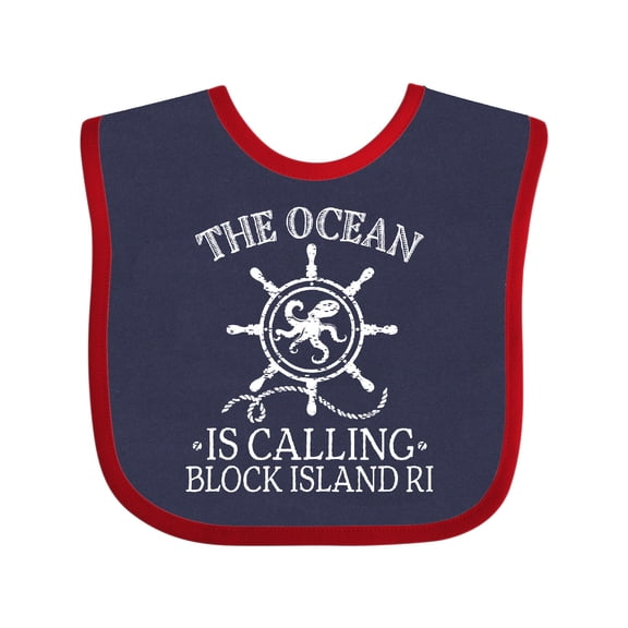 Inktastic Block Island Rhode Island Vacation Boys or Girls Baby Bib