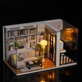 thumbnail image 3 of Dollhouse Wooden Mini House Crafts DIY Model s with Furniture And Accessories Handmade Construction Christmas Birthday Gifts, 3 of 8