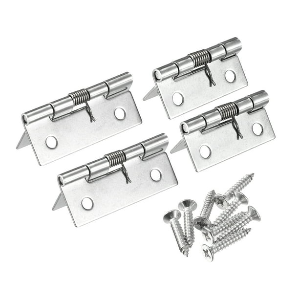 Bisagras de resorte Uxcell, bisagra autoclosed de acero inoxidable 304 de 1.5" 2" para muebles 1 juego