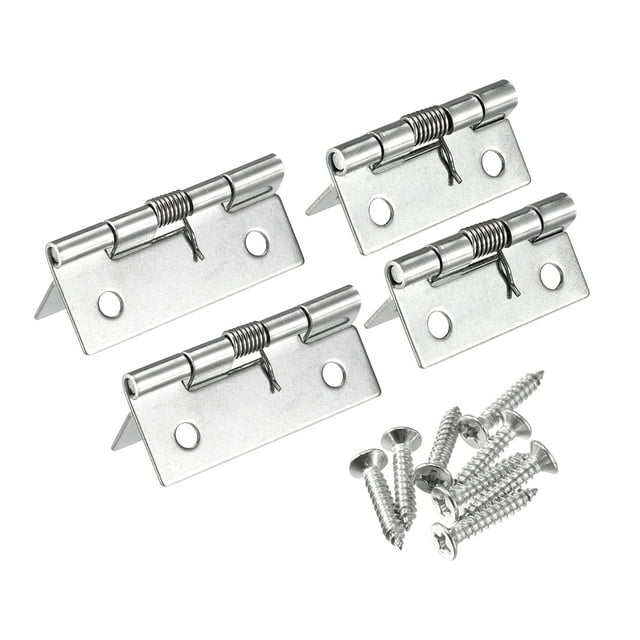 Bisagras de resorte Uxcell, bisagra autoclosed de acero inoxidable 304 de 1.5" 2" para muebles 1 juego