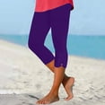 thumbnail image 2 of JULMCOMO Capri Pants for Women High Waisted Comfy Stretchy Yoga Pants Lounge Summer Workout Sports Compression Trousers Purple 3XL, 2 of 5