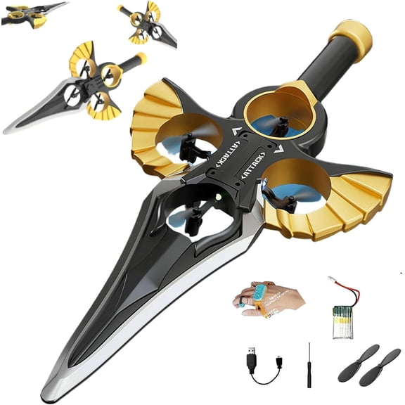 2026 New Remote Flying Sword - Gyro Stabilizer Stunt 3-Speed Flying Sword with Night Light, Outdoor Gift for Teens & Adults with Bronze-Battery