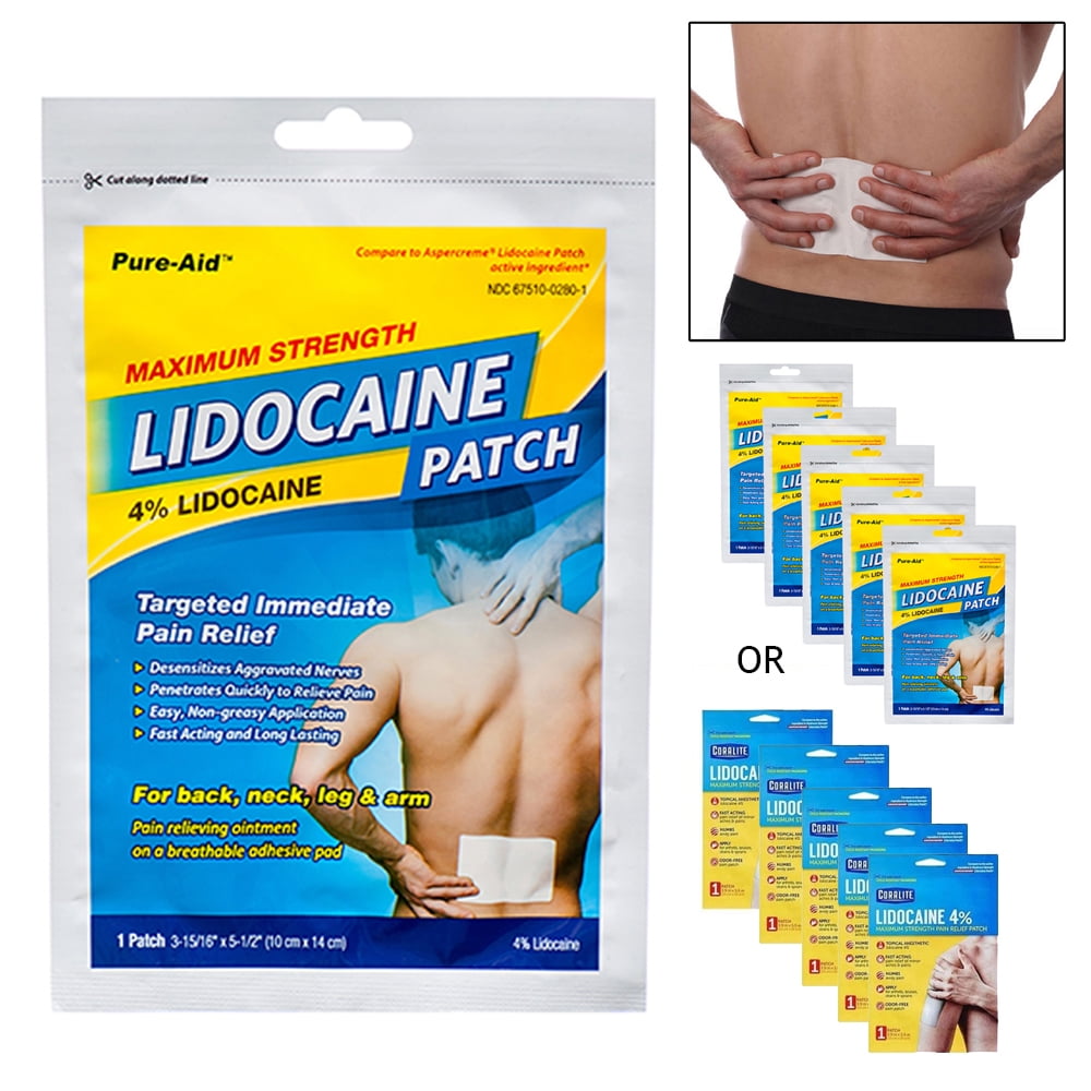 10x Lidocaine 4 Pain Relief Patch Medicated Pad Patches Maximum