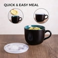 thumbnail image 2 of AmorArc Ceramic Soup Mugs with Lid, 24 oz Soup Cups with Hanlde for Coffee,Cereal,Salad,Noodles,Tea,Soup Bowls Cups,Microwave &Dishwasher Safe, Set of 4, Orange with Vented lid, 2 of 7