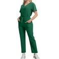 thumbnail image 1 of GreatBaby Women's Elastic Short Sleeved Hand Washing Clothes Solid Color Spring Summer Lightweight Breathable Loose Work Clothes, 1 of 7