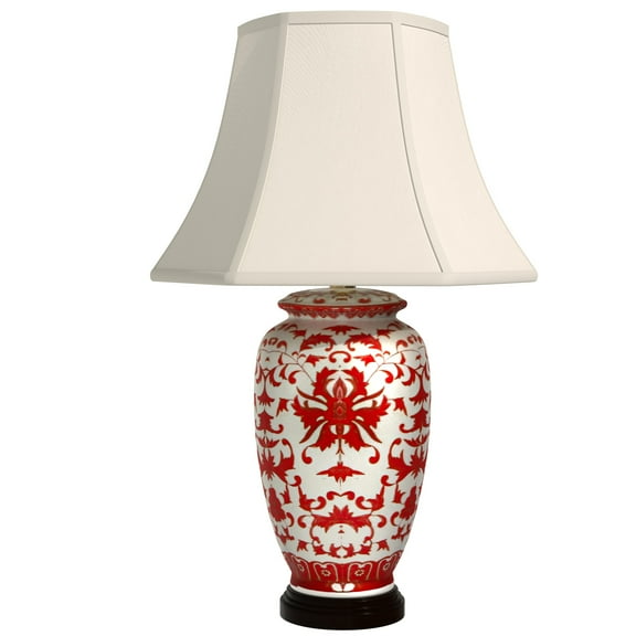 Oriental Furniture Classic Design Porcelain Lamp, 25"H, table lamp