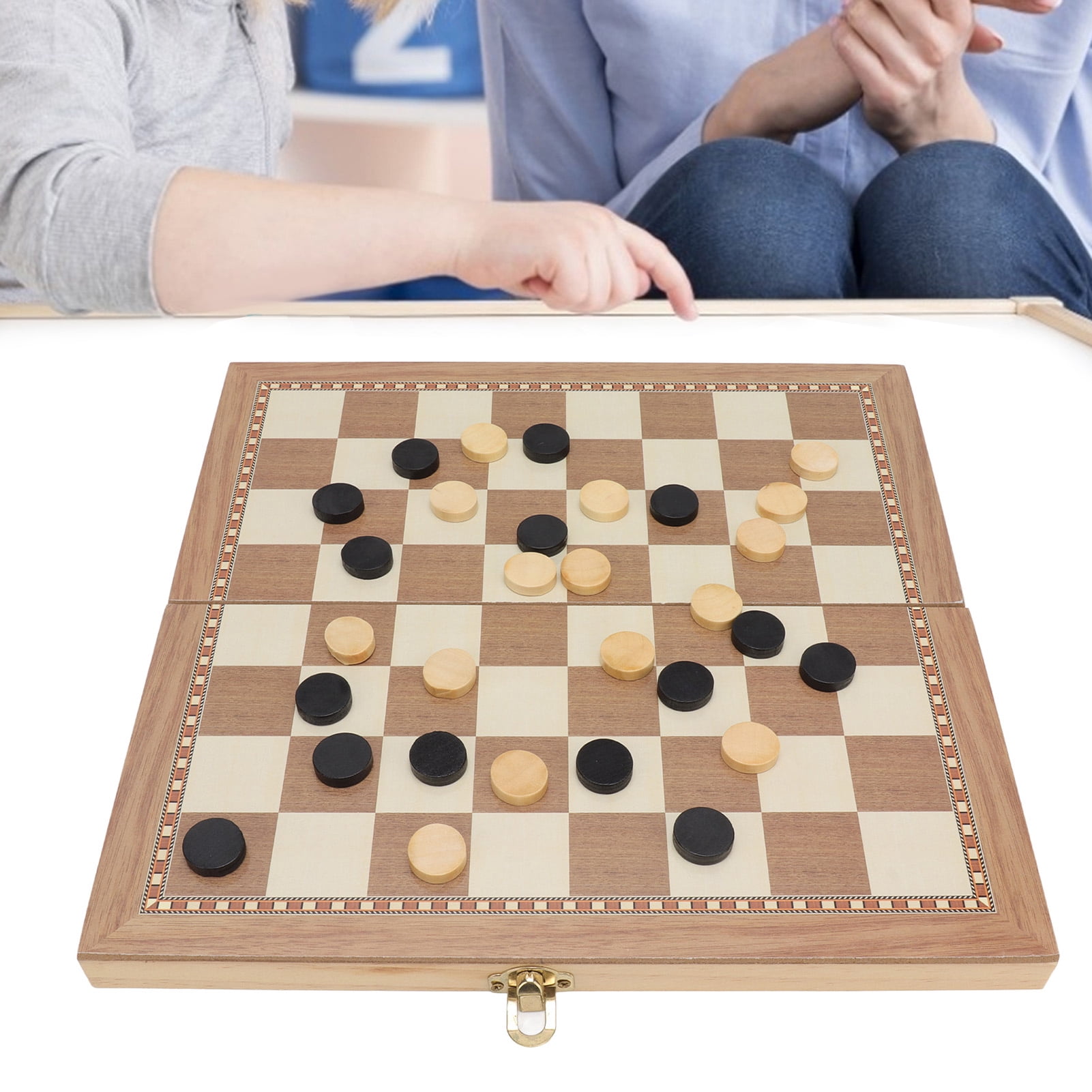 Pièces Pour Jeu De Dames - 32 Pions Plastique (15 Noirs, 15 Blancs, 2 Dés) - Diamètre 22 Mm - À Partir De 3 Ans