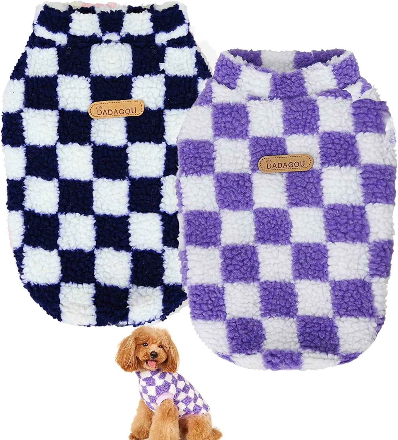 QWZNDZGR Dog Sweaters for Small Dogs, Pet Girl Dog Clothes, Fleece Puppy  Sweater for Extra Small Dogs, Cold Weather Chihuahua Sweater Teacup Yorkie,  Cute Dog Outfit Cat Clothing,3 Piece 