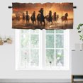 thumbnail image 2 of Horse Window Curtain Valance Galloping Wild Animals Farm Horse Herd Sunset Rod Pocket Window Valance for Living Room Bathroom Bedroom Kitchen 54 by 18 in, 2 Panel, 2 of 6