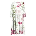 thumbnail image 3 of SCSAlgin Womens Plus Size Floral Print Dress Casual Long Sleeve Empire Waist Dresses Loose Swing Midi Dress with Pockets, 3 of 6