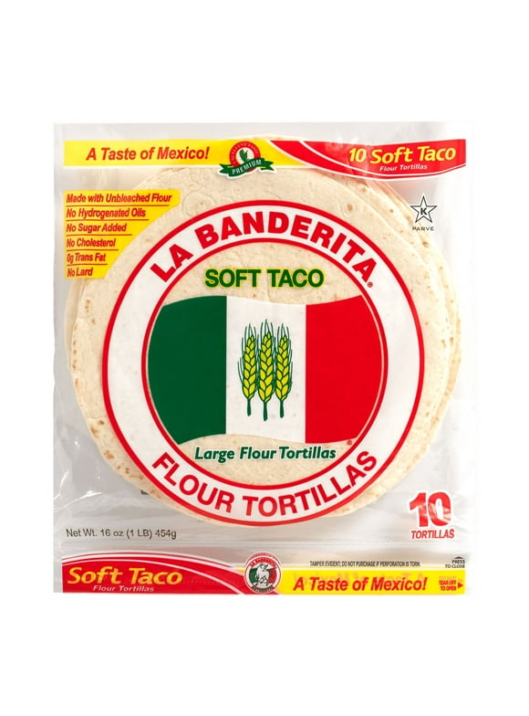 La Banderita Soft Taco Large Flour Tortillas 10 Count