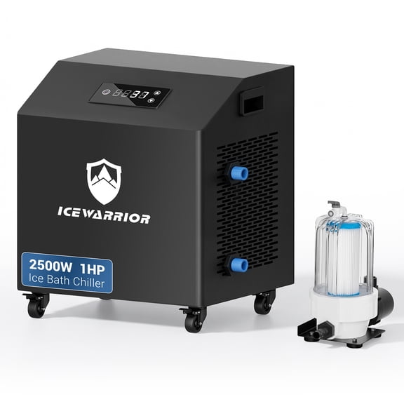 ICEWARRIOR 1 HP Ice Bath Chiller, Cold Plunge Water Chiller for Tubs, 37°F Cooling for Cold Therapy & Home Recovery