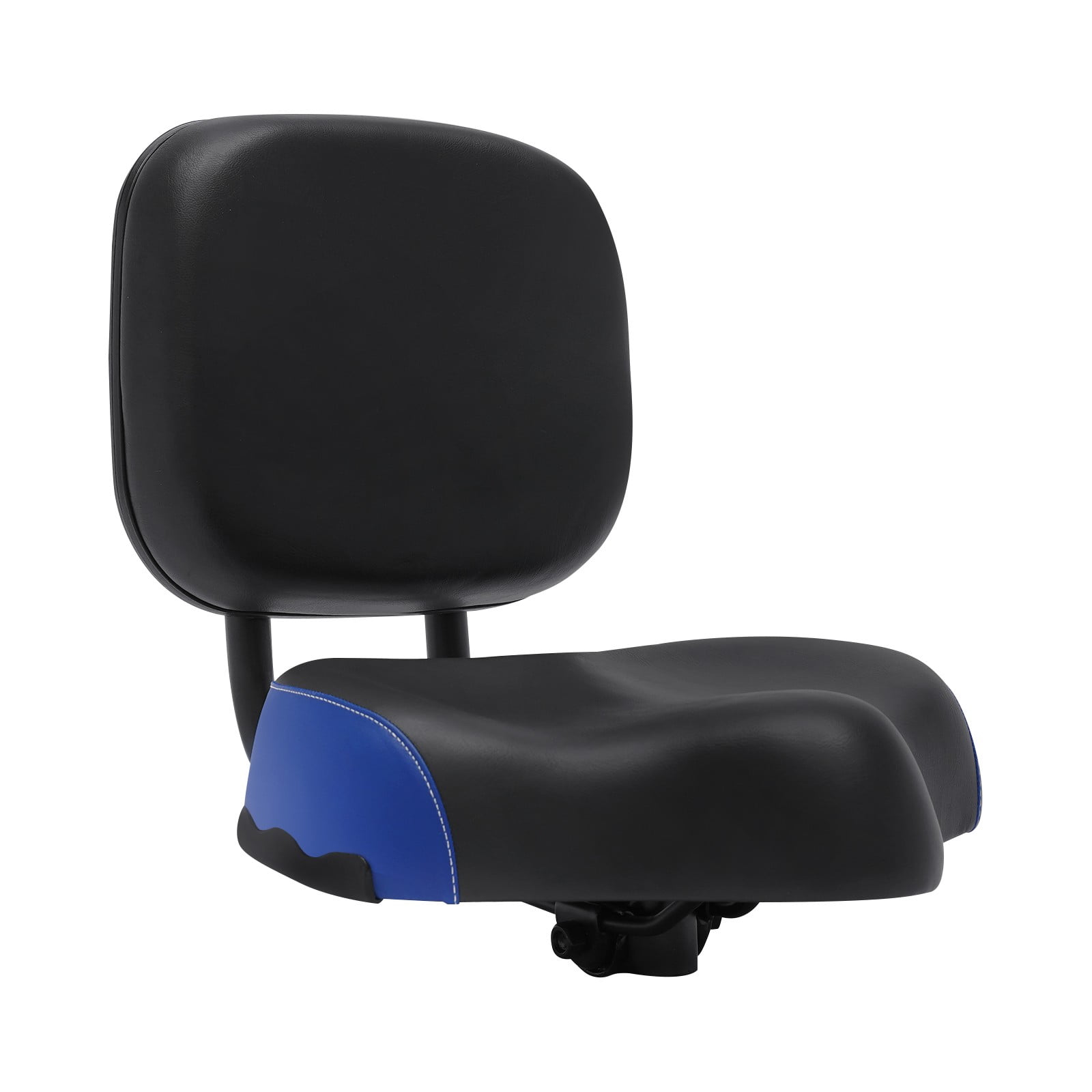 ToppiJoy Electric Universal Bicycle Oversized Tricycle Seat Comfort Electric Bicycle Saddle Soft Seat Pad with PU Leather Back Rest(Black, Blue)