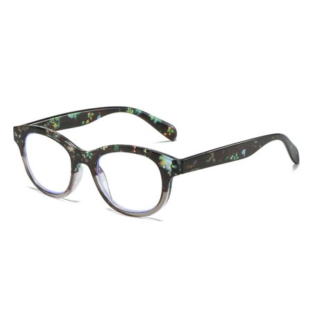 Fashion Eye Protection Portable Vintage Reading Glasses Eyeglasses Ultra Light Frame Anti-Blue Light GREY STRENGTH 400