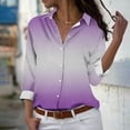 thumbnail image 2 of cfhntfmh Women's Button down Shirts Lounge Striped Print Long Sleeve Collared Blouses Fall Loose Work Tops, 2 of 4
