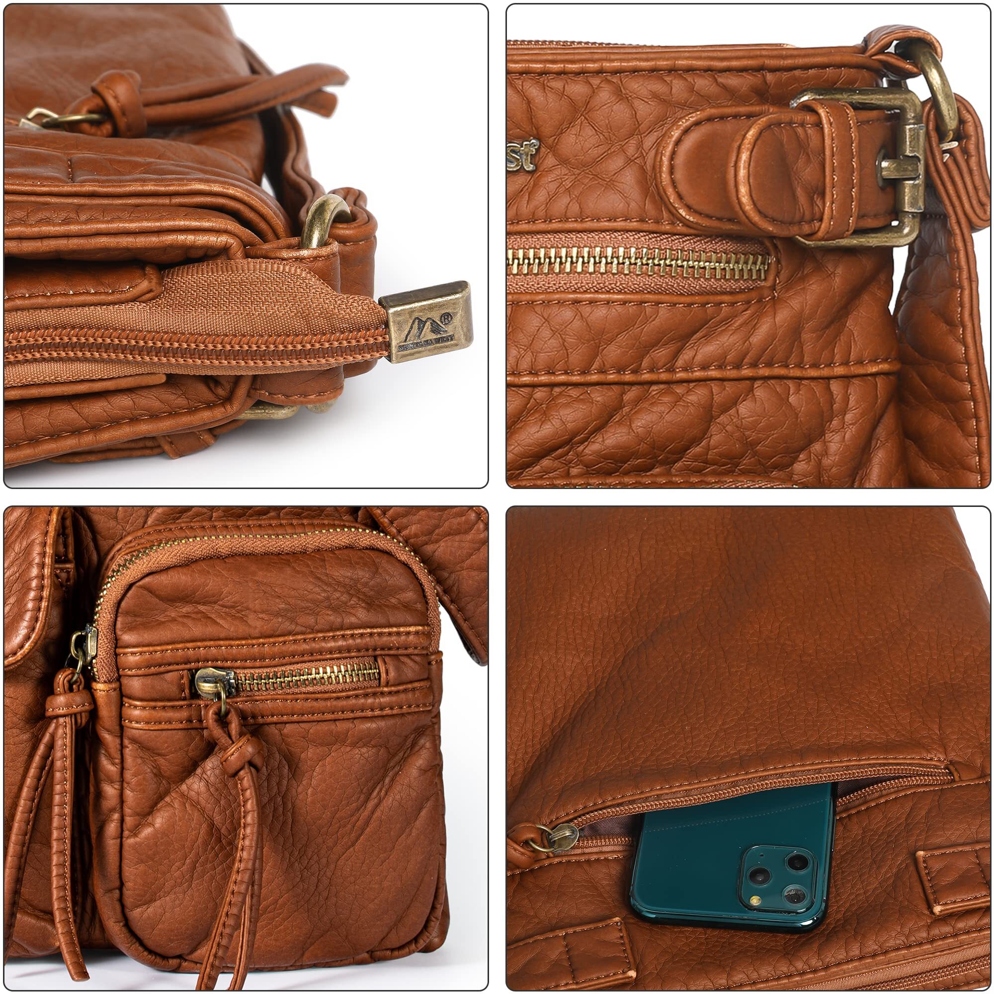 Montana West Women's Camel Vegan Leather Crossbody Bag photo 4