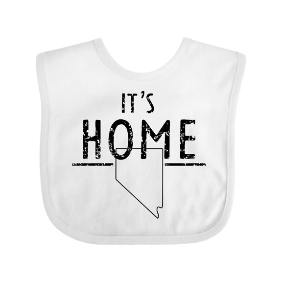 Inktastic It's Home- State of Nevada Outline Distressed Text Boys or Girls Baby Bib