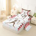 thumbnail image 2 of Erosebridal Brown Dripping Baseball Stitch & Batter Silhouette Graphic Twin Sheet Sets 3pcs, Baseball Graphic Bedding for Boys And Girls Kids,Microfiber Bedroom Decor, 2 of 5