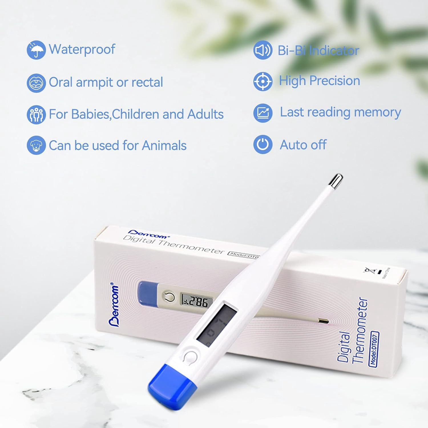 SUWU Fast Children's Thermometer with Waterproof Tip & Temperature Features