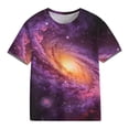 thumbnail image 3 of OGLCCG Cute Summer Tops for Teen Girls Galaxy Space Print Tops Dressy Casual Short Sleeve Crewneck Graphic Tees Blouses 3-14 Years, 3 of 8
