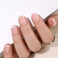 thumbnail image 2 of 32Pcs White French Tip Press on Nails Short Square Fake Nails Nude False Nails Press ons,Supremely Fit & Natural Stick on Nails in 16 Sizes with Glue for Women Girls Manicure style02 1 Fl Oz (Pack, 2 of 4