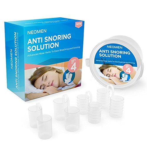 Neomen® Snore Stopper Nose Vents - Set of 4 Premium Anti Snoring Sleep Aid Devices - Best Anti Snore Solution for Stop Snoring Naturally and Instantly!