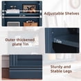 thumbnail image 3 of JOAXSWE Set of 2 Farmhouse Bookcases, 30" Tall Short Bookshelf with Adjustable Shelves, Wooden Open Storage Rack for Home Office, Dark Blue, 3 of 5