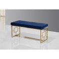 thumbnail image 2 of Best Master Banc Rembourré en Velours avec Cadre en Acier Inoxydable Bleu/or, 2 of 2
