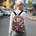 thumbnail image 7 of FORMRS Mini Backpack Purse for Women Travel Daypack Casual Shoulder Bag, Purple Flowers, 7 of 7