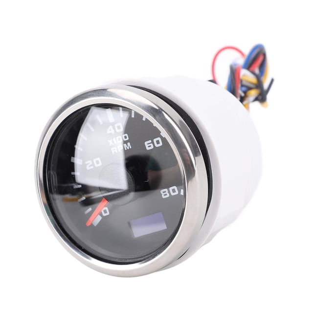 52mm Tachometer, 0 - 8000RPM Tachometer Gauge with Hour Meter, Boat Tachometer with 7 Color Backlit, Replacement Parts for Marine Car Tractor Truck RV, Easy Installation