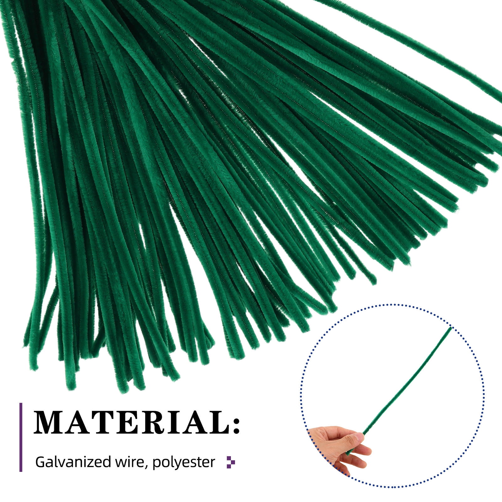 BESTYASH 800 Pieces Flexible Dark Green Chenille Stems Pipe Cleaners for Crafts, Holiday Decorations and Art Projects