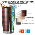 thumbnail image 7 of 20oz Tumblers Red and Black Christmas Plaid Pattern Stainless Steel Vacuum Insulated Double Wall Travel Tumbler Cups Mug with Lid and Straw,Cleaning Brush for Cold & Hot Drinks, 7 of 7