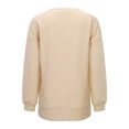 thumbnail image 1 of NINGMENG Hauts pour Femmes Couleur Unie Col Rond Manches Longues Tricotés Légers Chandail T-Shirts Extérieur, Beige, TG, 1 of 8