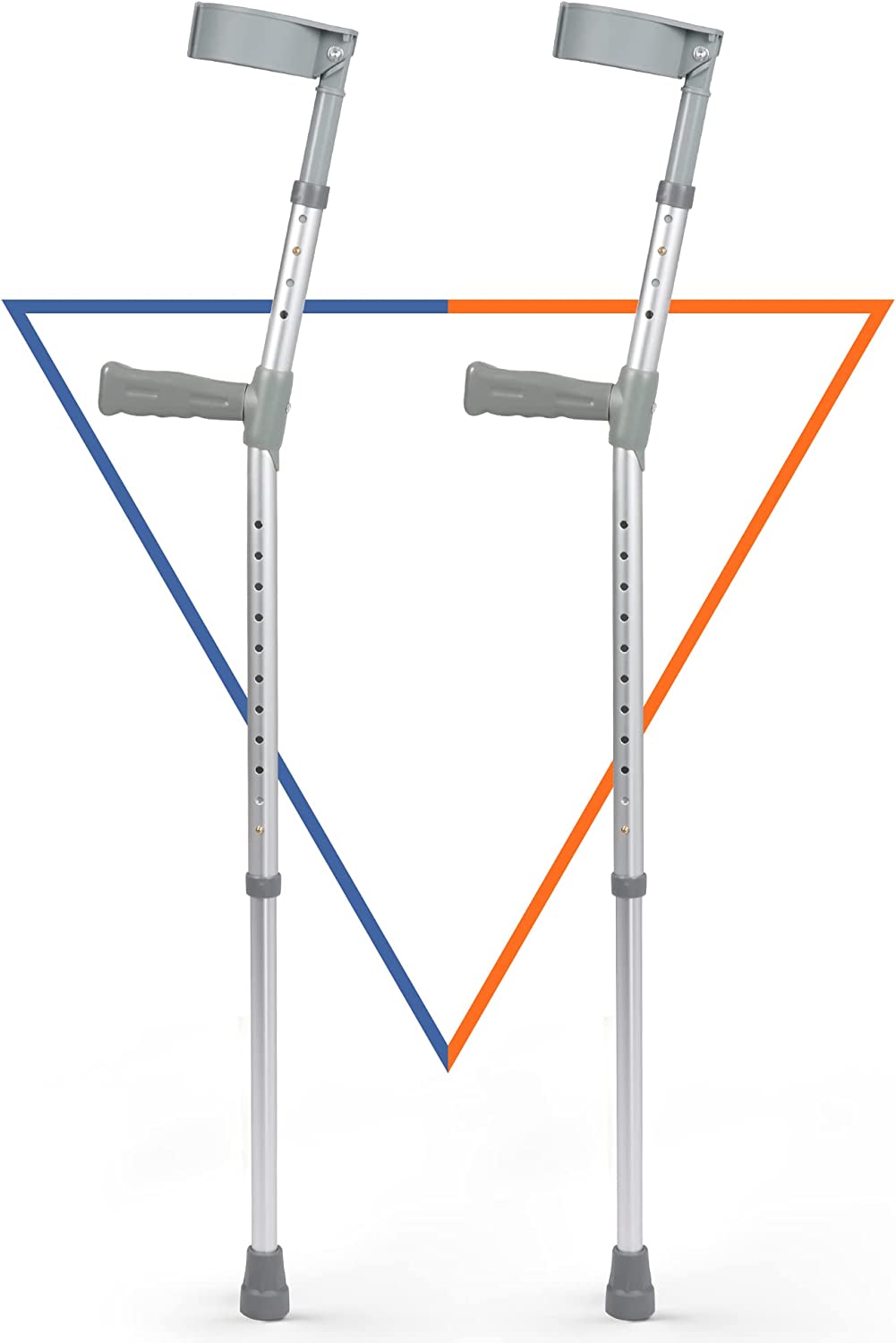 1 Pair Adjustable Aluminum Forearm Crutches