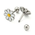 thumbnail image 2 of 304 Stainless Steel 304 Stainless Steel with Enamel Stud Earrings Cartilage Earrings Daisy Flower Stainless Steel color 9~9.5mm, 2 of 2