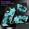 thumbnail image 2 of For TCL ION Z Case Kickstand Phone Cover Full Protection Armor Shockproof Rugged Case with Free 9H Tempered Glass Screen Protector - Teal, 2 of 5