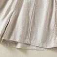 thumbnail image 7 of Women's Linen Cotton Pants Elastic Waist Shorts with Pockets, Lightweight Casual Summer Shorts, Lounge Beach | VerBelle,Beige L, 7 of 7