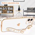 thumbnail image 6 of for iPhone 12 Case Cute Love-Heart Plating Wristband Phone Cover for Women Girls Bling Soft Silicone Camera Lens Protection Bumper Shockproof Wrist Phone Case for iPhone 12 (6.1'') - White, 6 of 14
