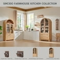 thumbnail image 3 of SinCiDo Arched Kitchen Pantry Storage Cabinet, 71" Tall Wood Pantry Shelves with 2 Doors & 2 Large Drawers for Dining Room Living Room, 3 of 7