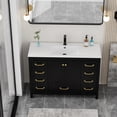 thumbnail image 2 of Eclife 48" Freestanding Bathroom Vanity with Integrated Sink Top, Multi-Compartment Storage, Zinc Alloy Faucet, 2 of 11