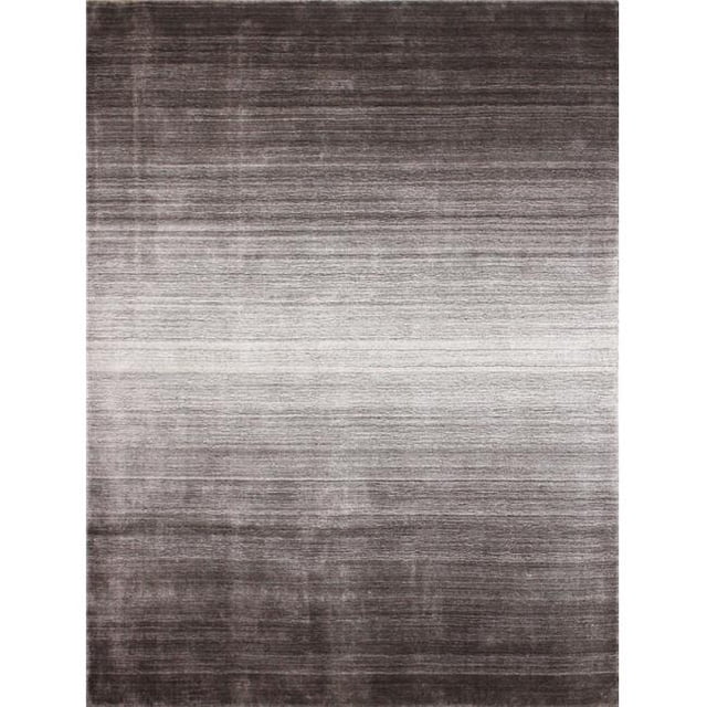 Bashian H115-STON-8X10-BNH1 Bashian Terrain Collection Striped Contemporary Wool & Viscose Hand Loomed Area Rug, Stone - 7 ft. 9 in. x 9 ft. 9 in.