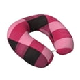 thumbnail image 2 of Travel Pillow Memory Foam, Head Neck Support Airplane Pillow For Traveling, Car, Home, Travel Neck Flight Pillow 12 Inches Hotpink Buffalo Plaid Check Tartan Scotland_1, 2 of 8