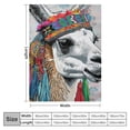 thumbnail image 4 of Orinice Llama Colorful Headdress Tassel Warm Lightweight Blanket Soft Fleece Blankets Throw Blanket Living Rooms Sofa Decor Cow Gifts All Seasons 40x50in, 4 of 6