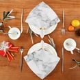 thumbnail image 4 of GZHJMY Cloth Napkin Grey White Marble Kitchen Dining Table Decor for Family Gathering Dinner Napkin Cool Party Favors 4 Pack 20" × 20", 4 of 6